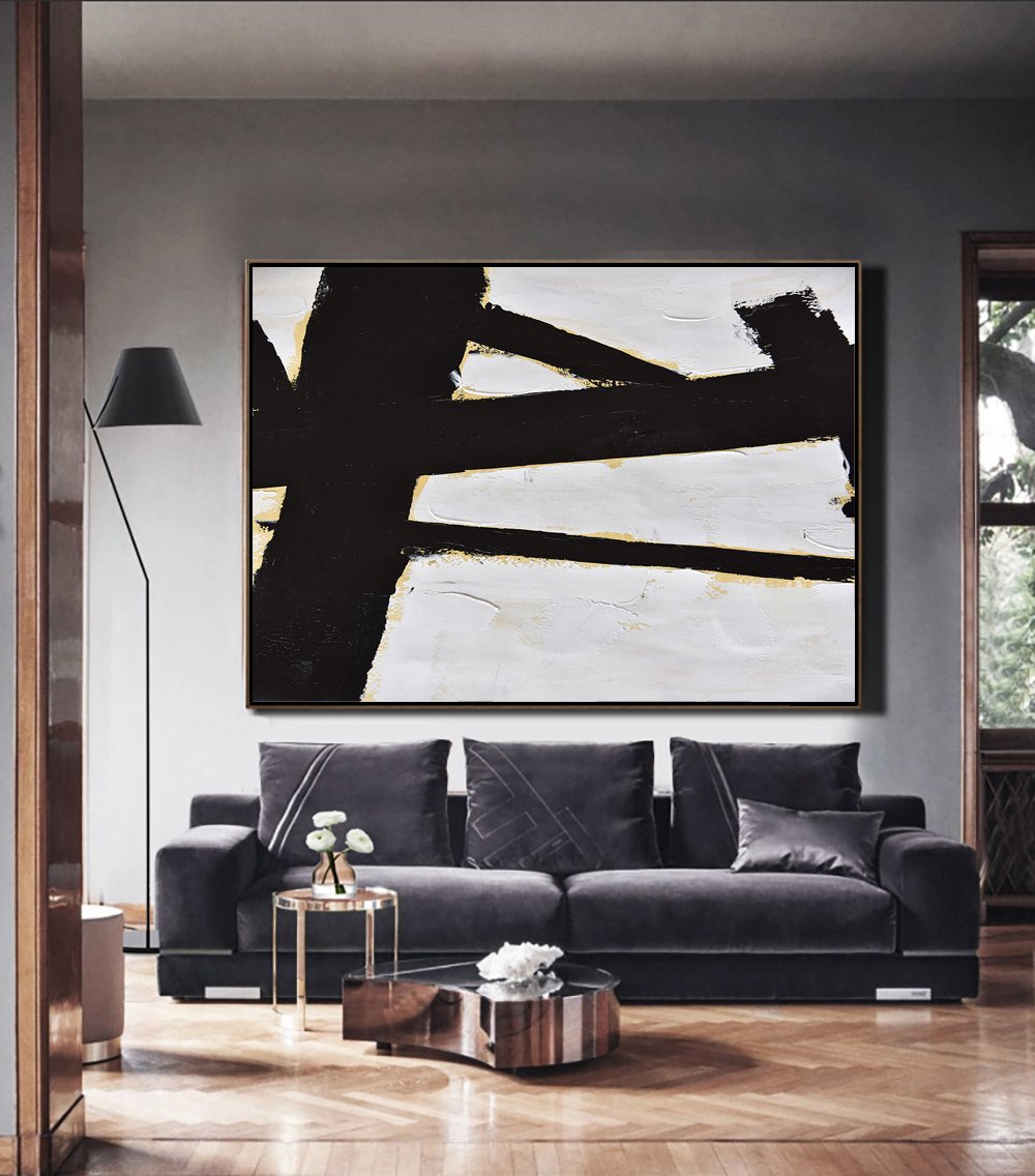 Horizontal Palette Knife Minimalist Art #C3Z